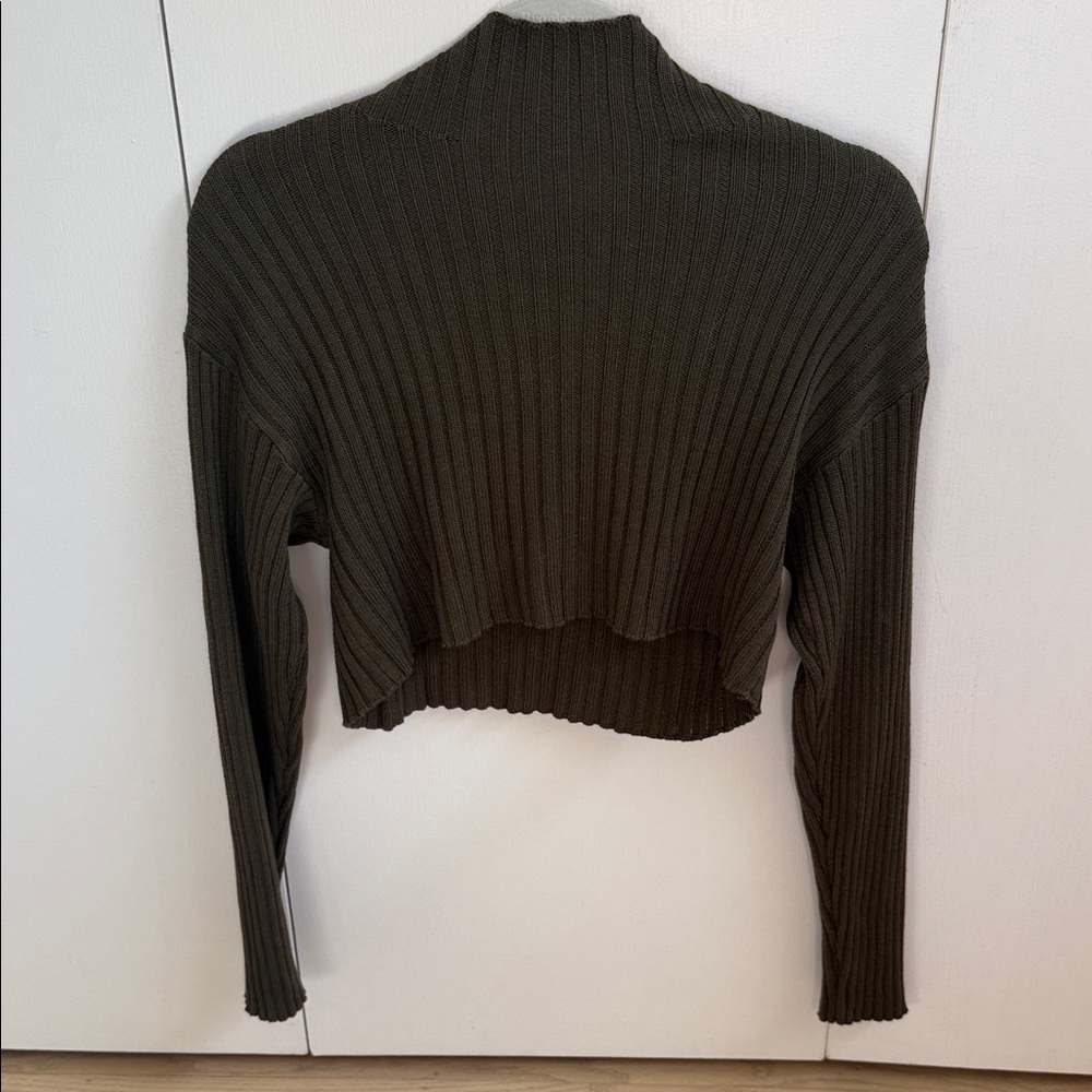 Bobi Olive Ribbed Knit Top - Picture 4 of 5